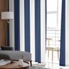 Striped Navy Blue Sheer Curtains for Kids Bedroom Living Room Voile Window Curtains Tulle Drapes