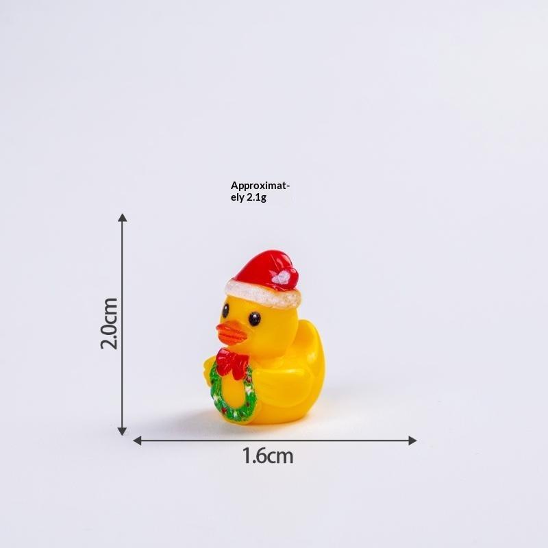 6Pcs Christmas Mini Duck Resin Figurine Cute Micro Landscape Ornament Small Statue For Desktop Decor Xmas Party Gifts