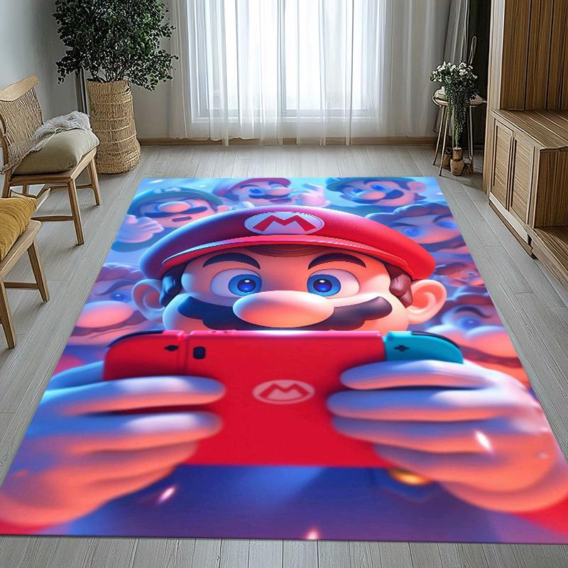 Retro M-Mario Bros Game Cartoon Living Room Non-Slip Area Rug Soft Carpet for Bedroom Kids Playroom Sofa,Home Decor Doormat Gift