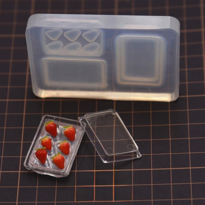 Versatile Silicone Mold For Making Miniature Strawberry Handmade Gift Doll House Food Toy Making Tool