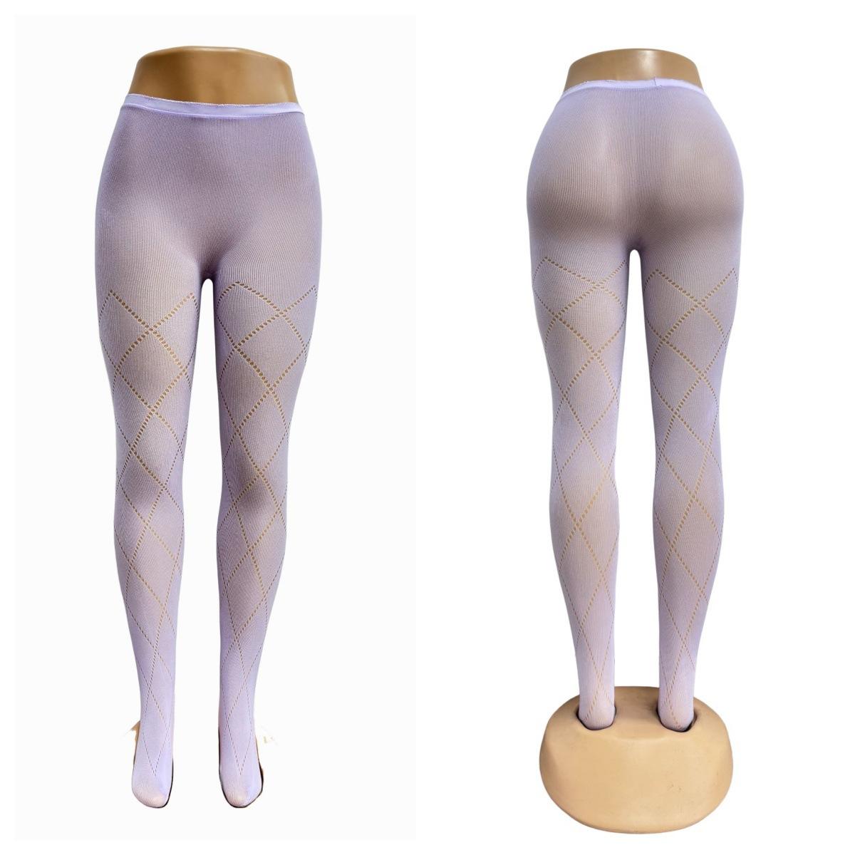 

Gray pantyhose senior sense thin jk hollow rhombus leggings pantyhose high elastic versatile purple leggings women One size fits all [gray style outfit] лаванда фіолетовий колір