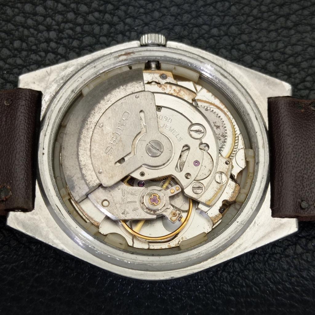 VINTAGE SEIKO 5 AUTOMATIC JAPAN 6309A MENS ORANGE COLOR DIAL WATCH A702711-1 R210-a702711