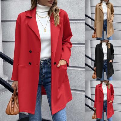 Womens  Jackets Buttons Fall Casual Windbreaker Coats Jacket Outerwear With Pockets