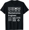 Mechatronics Engineer Funny Ingredients Graphic Tee Soft Cotton Casual Short Sleeve T-Shirt
