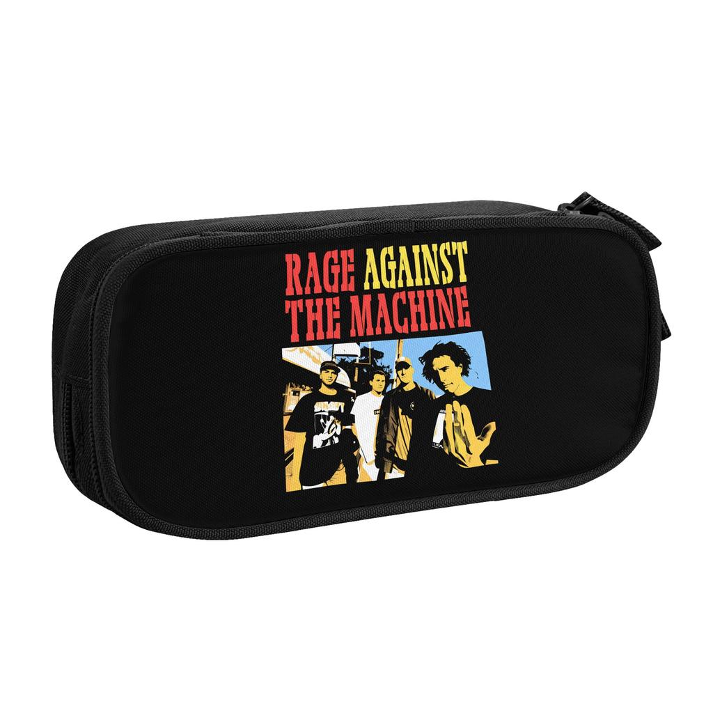 Kawaii RATM Rock Band Rage Against The Machine Pencil Cases for Boys Girls Large Storage Pen Box Bag School Supplies