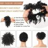 Aosiwig Syntetický Afro Culík Kinky Kudrnatý Drdol Elastické Drdoly Příčesek Tepelně Odolné Prodlužování Vlasů Pro Ženy Šedá Černá