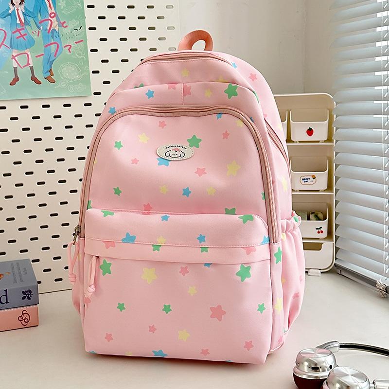 School Bag New High-value College Style Fresh and Sweet Cute Star Backpack Junior High School Students Lightweight Large-capacity Backpack