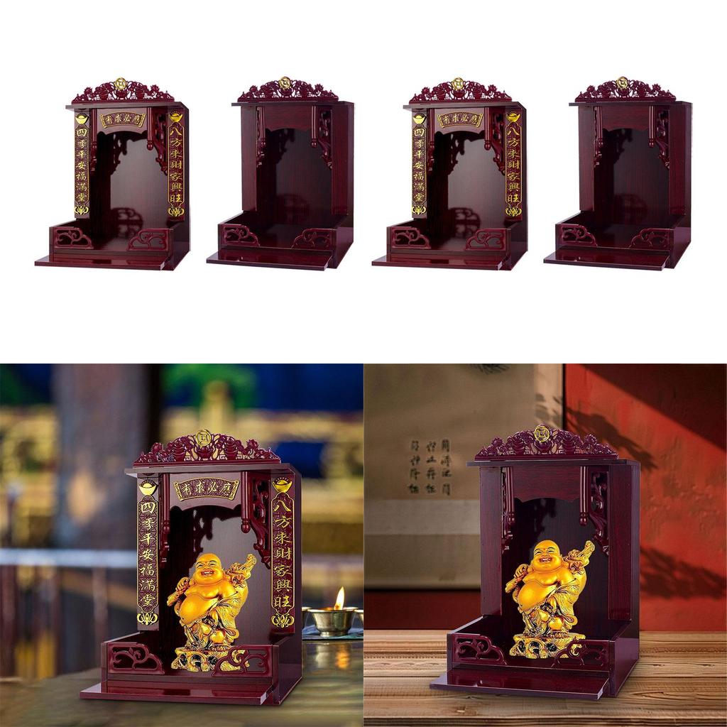 Shrine Buddha Altar with Pull Board Home Temple Year Buddhist Niche Display Stand Tabletop