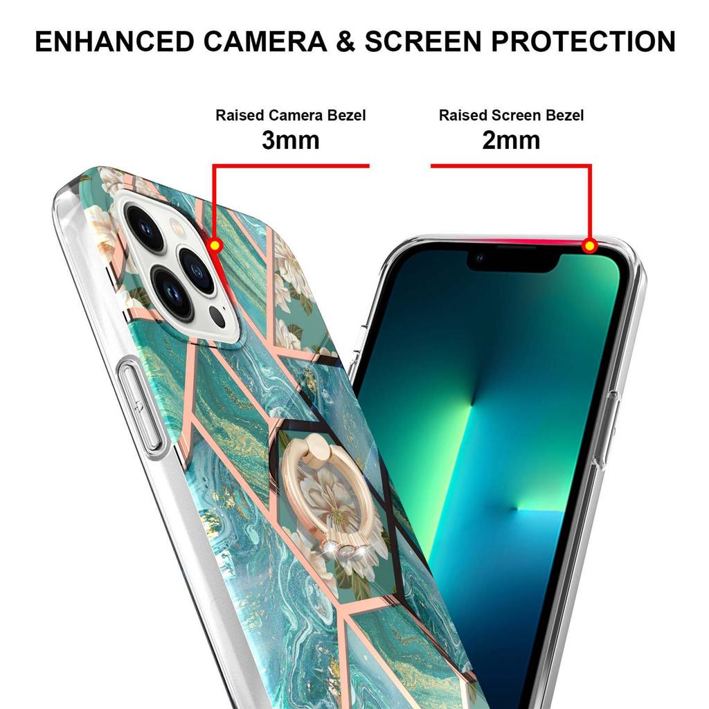 Uchwyt pierścieniowy Złota kratka obramowania Marmurowy kwiat IMD Ultracienkie etui na telefon iPhone 12 12ProMax 11ProMax XSMax XR XS iPhone 7 8 SE iPhone 13 14 15