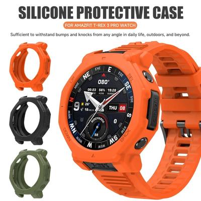 Silicone Case For Huami Amazfit T-Rex3Pro 48mm Smartwatch Protective Cover Bumper Soft Shell Accessory For Amazfit T-Rex 3Pro