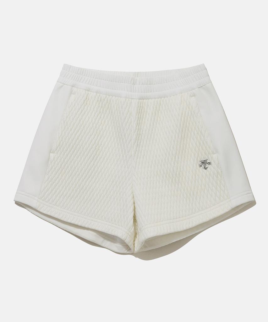 DESCENTE Women'S Padded Hybrid Half-Length Shorts Ivory (Sp422Shpo7)