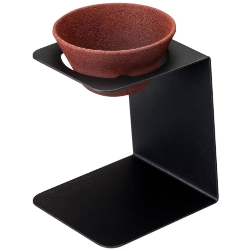 Ishigaki KOCREA Coffee Ceramic Filter Set (2 Pieces) with Stand, Plate, Black, 4499