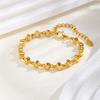 Minimalist Geometric Stainless Steel Bracelets 18K Gold Plated Thick Chunky Chain Bracelet for Women Waterproof Luxury Jewelry