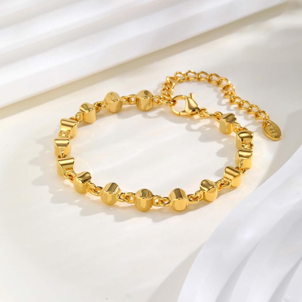 Minimalist Geometric Stainless Steel Bracelets 18K Gold Plated Thick Chunky Chain Bracelet for Women Waterproof Luxury Jewelry