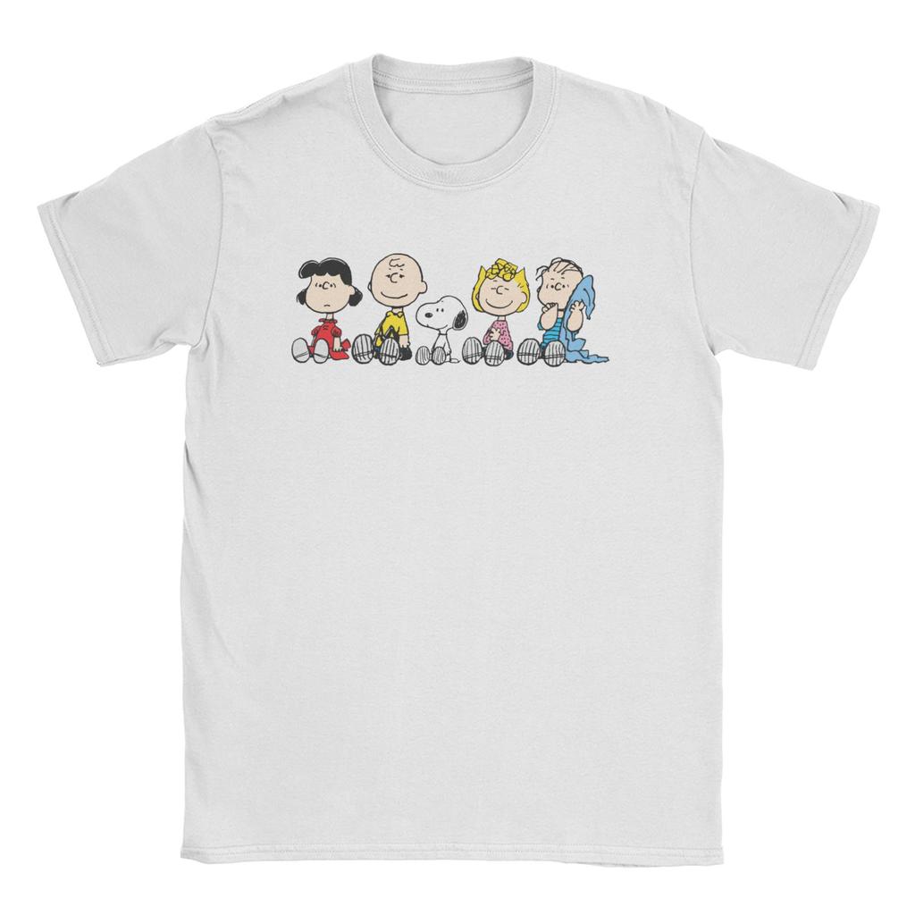 Celoroční Snoopys Kreslený pes Peanuts Tričko Pro Unisex 100% Bavlna Tričko Krátký Rukáv Oblečení