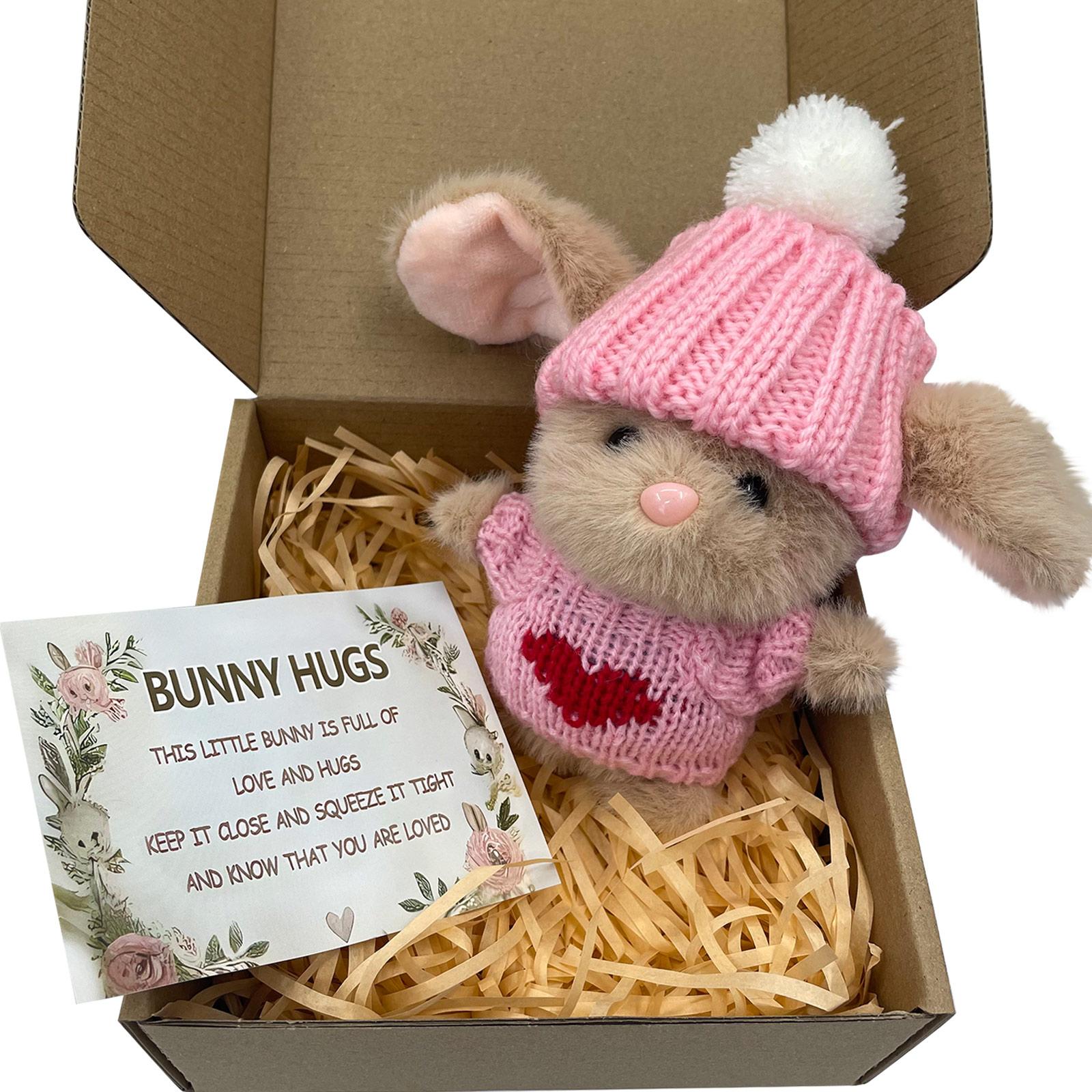 

Handmade Cute Bunny Cuddles As Easter Gifts, With A Greeting Card Included. New Soft Plush Bunny Cuddles, Boxed, With Easter Basket Stuffing. One Size розовый