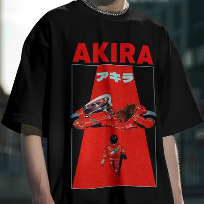 Akira Anime T-Shirt: Kaneda Bike Shirt, Retro Cyberpunk Manga Tee