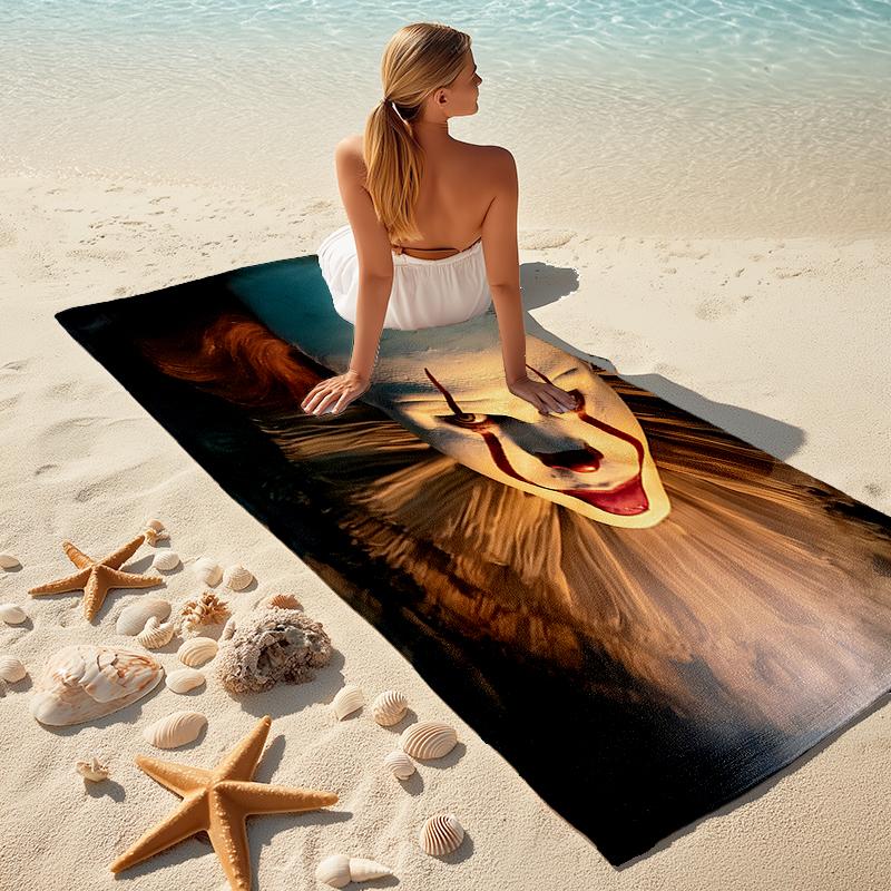 1pc Pennywise3 Beach Towel, Comfortable and Thick, and Swimming/Bath/Picnic/Camping Towel, Suitable for Seaside Beaches