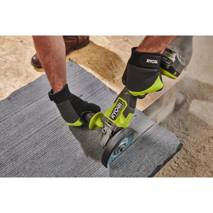Meuleuse d'angle - RYOBI - Brushless - 18V - Diam. 125 mm - 8 000-9 200 tr/min - Carter 2-en-1 meulage/tronçonnage