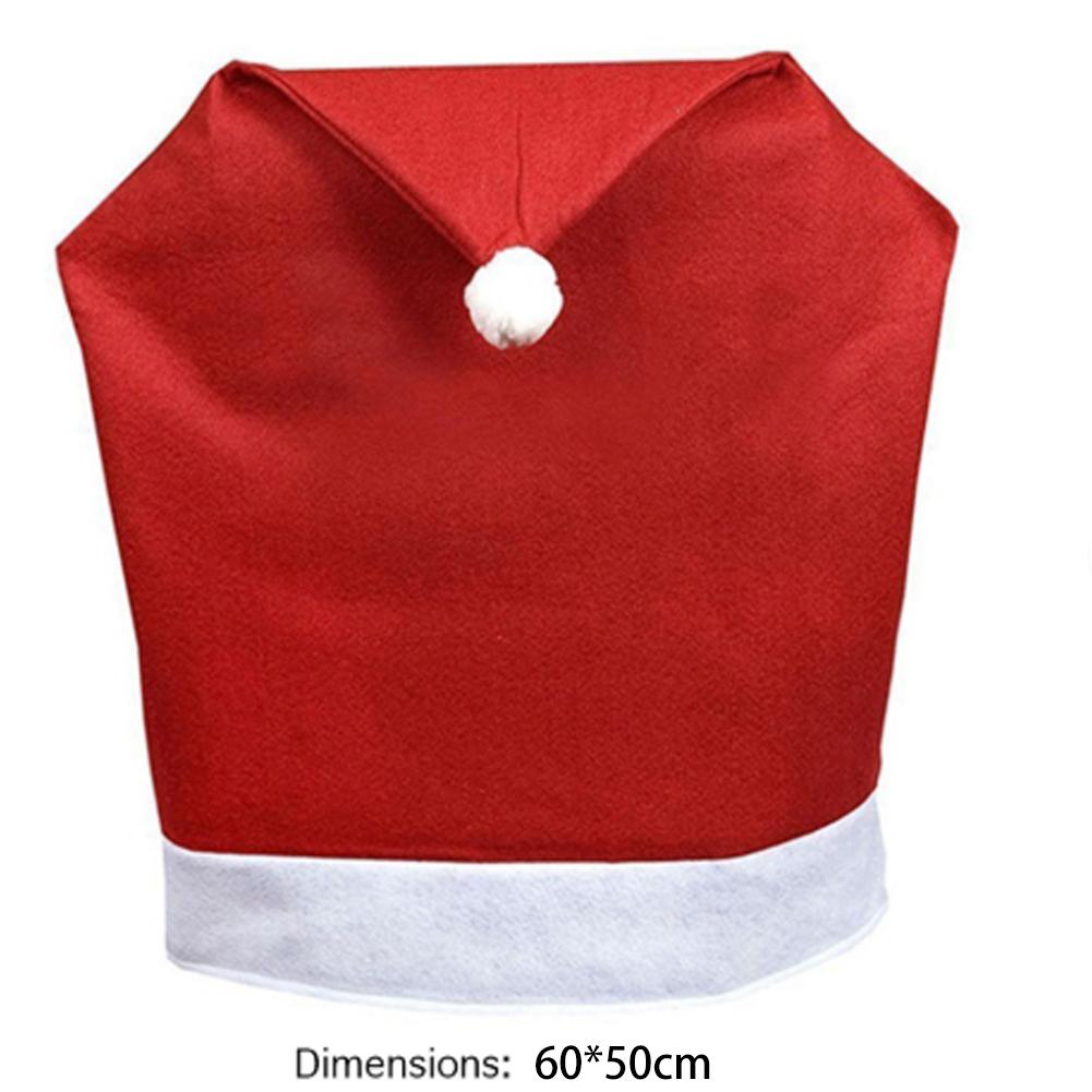 3Pcs Christmas Dining Chair Cover Santa Claus Hat Chair Slipcover for Xmas Home Decor