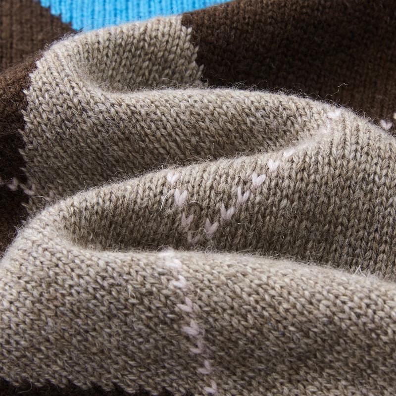 Demana Women's Vintage Argyle V-Neck Wool Blend Sweater