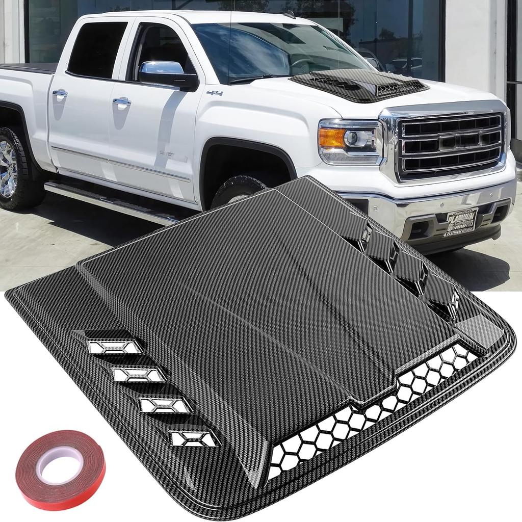 Automotive Universal Hood Scoop and Vents Compatible with Dodge Ram 1500 2500 Ford F250 F350 Jeep Wrangler for Trucks