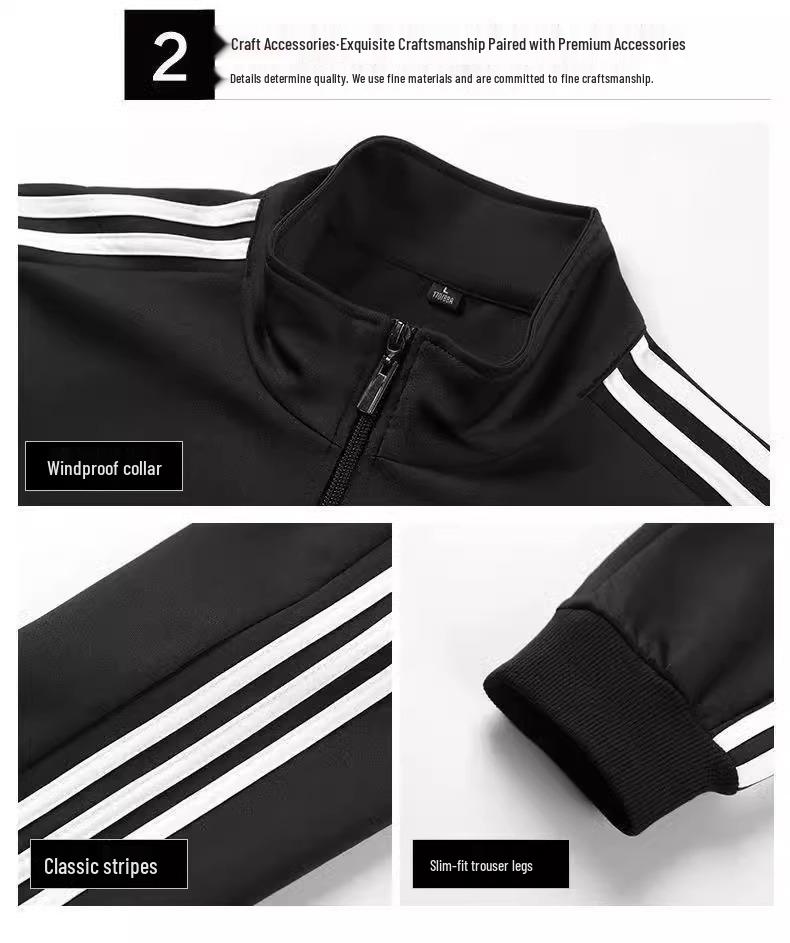 Autumn Casual Men's & Women's Sports Sweatshirt Set - Thin Jacket & Plus Size Options