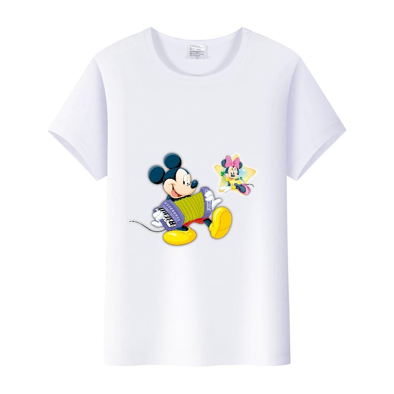 Casual Unisex Cartoon Minnie Tshirt Mickey Mouse Tops Graphic Clothes Summer Blouses T-shirt White 2000s Tees
