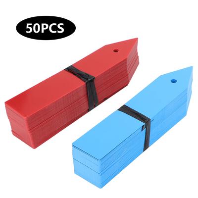 100 peças de PVC Planta Flor Vaso Etiquetas Marcadores Berçário Jardim Sementes Sinal Etiquetas(Azul vermelho)