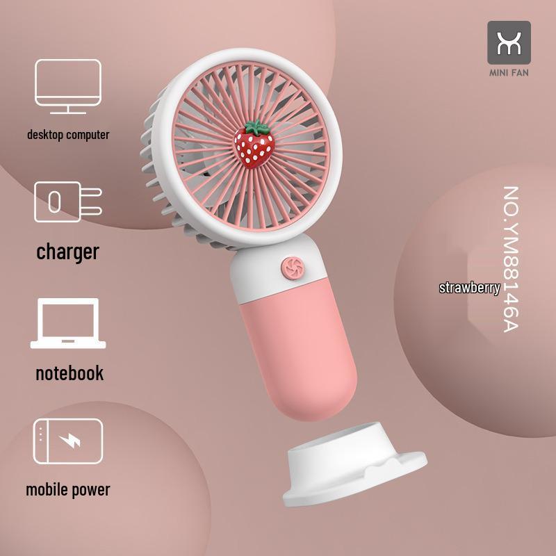 Dopamine Style USB Rechargeable Cartoon Handheld Fan