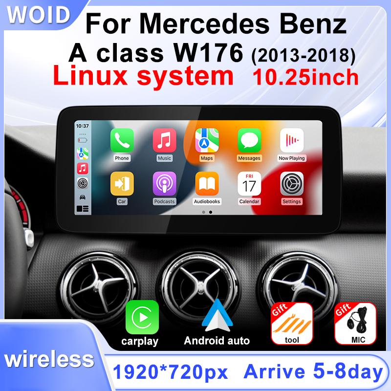 Wireless Carplay Android Auto TouchScreen 10.25'' For Mercedes Benz A Class W176 A200 A180 A220 Car Multimedia Player Display BT