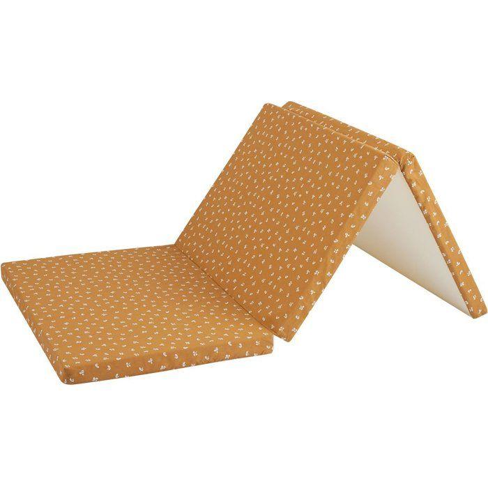 Matelas de voyage - 120 x 60 cm - Ep. 4 cm - Pliant - Camel - CANDIDE