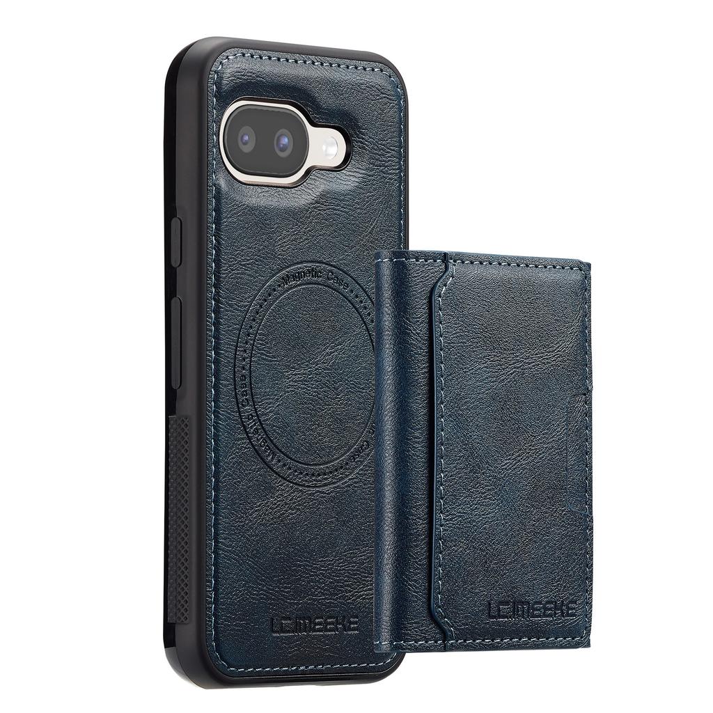 LC.IMEEKE L5 For Google Pixel 9a Magnetic Phone Case Leather Back Cover with Detachable Card Holder