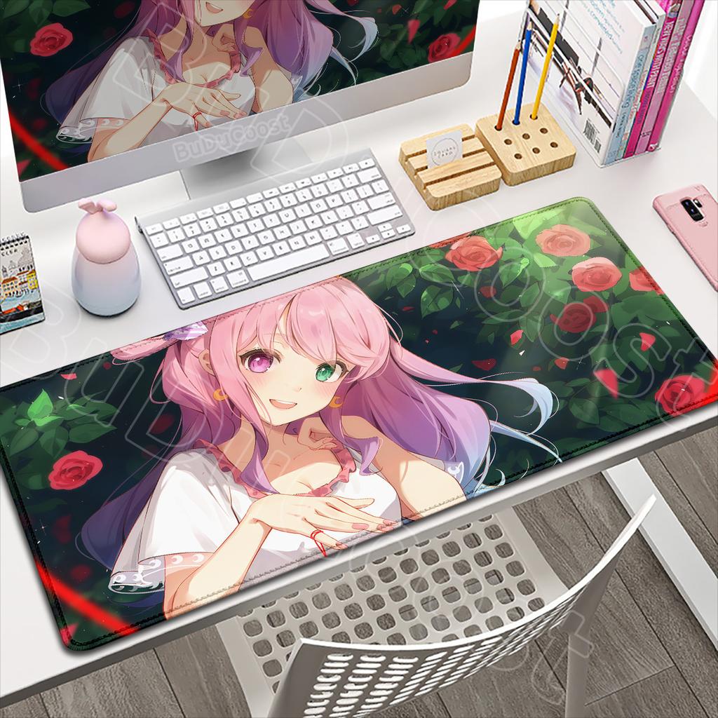 Hololive Anime Kawaii Girl Himemori Luna Mouse Pad Large Laptop Keyboard Mat Non-slip Rubber Base Office Mouse Mats XXL Desk Rug