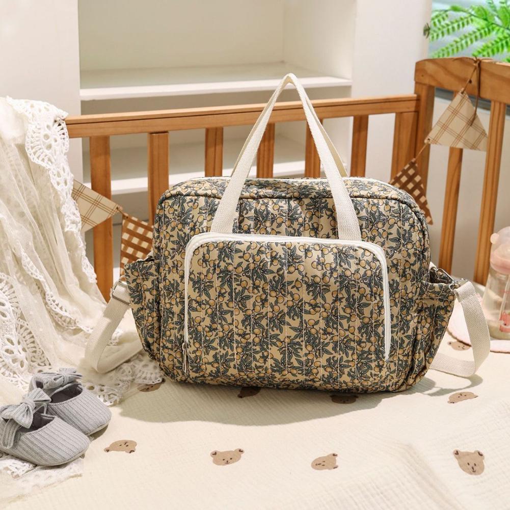 Floral Maternity Bag Large Capacity Travel Hanging Bag Toiletry Luggage Bag Pram Diaper Bag for Women Labor and Delivery