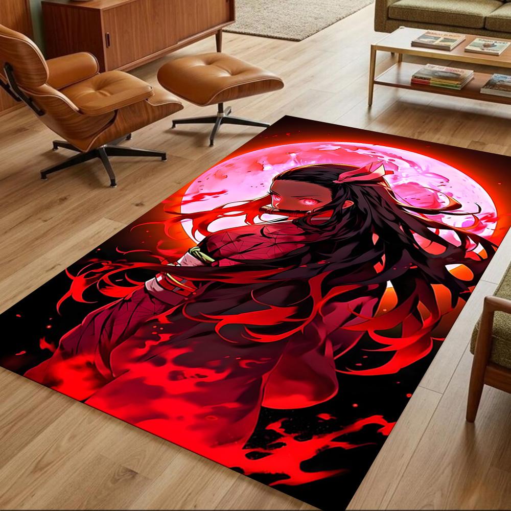 Demon Slayer Battle Fury Non-Slip Home Carpet Design for Office Decor Living Room Gift