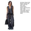 Summer Ruffle 2 Piece Sets for Women Sleeveless V Neck Tank Top And Wide Leg Pants Sets Casual Loose Loungewear Outfits