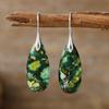 Luxury New Bohemian Emperor Stone Water Drop Pendant Earrings European and American Popular Natural Stone Jewelry Jewelry