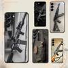 AK47 Handgun Gun BUlletss Phone Case For Samsung Galaxy A 73,72,51,53,52,71,22,5G,Note,J7,8,9 Soft Black Cover
