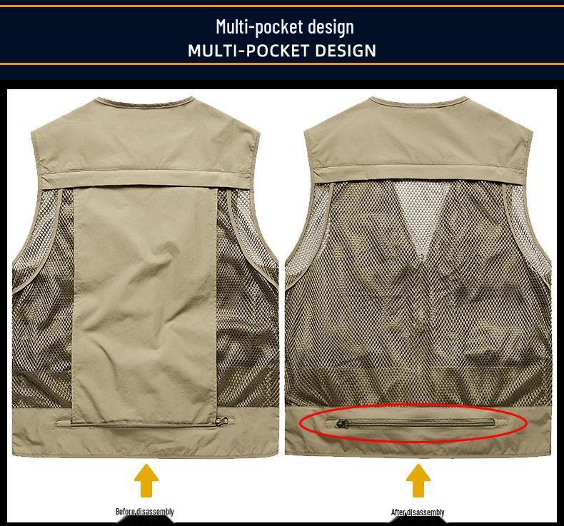 Men's Multi-Pocket Outdoor Vest for Spring and Autumn - Fishing, Photography, Tactical, Casual Retro Waistcoat