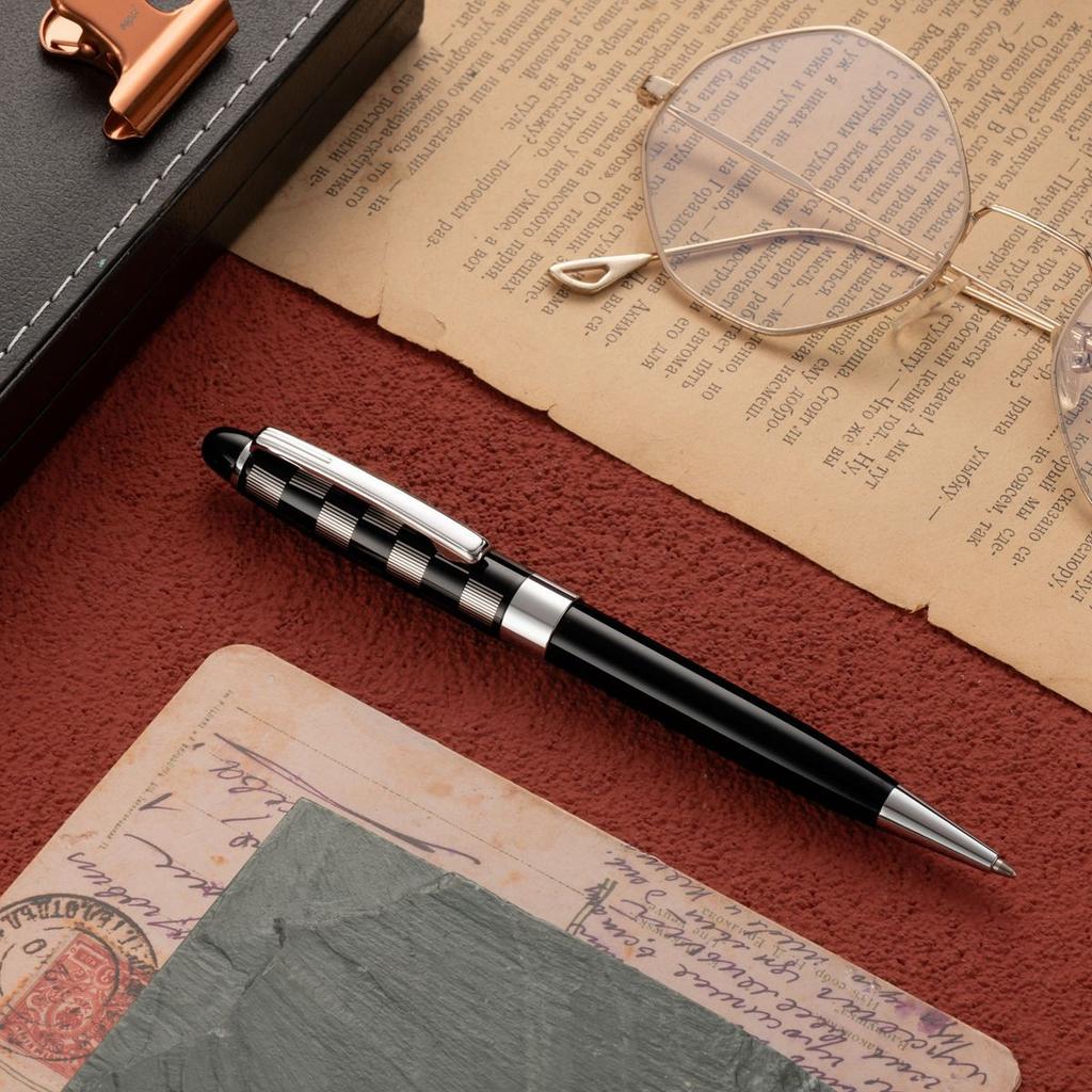 Customizable Logo Rotating Oil-Based Business Advertising Gift 1.0mm Metal Ballpoint Pen with Black Ink HX Brand