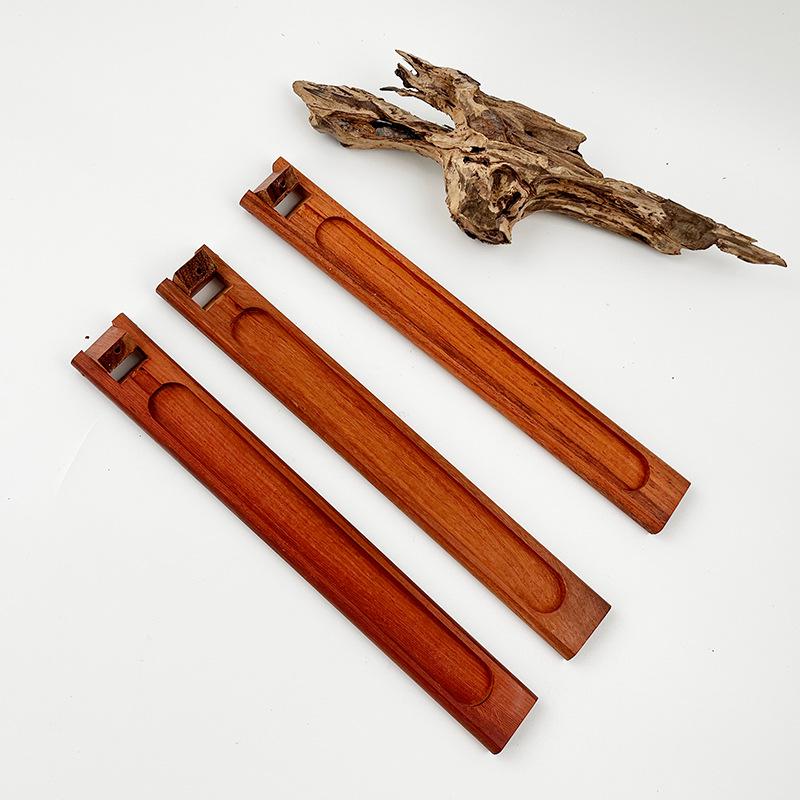 Chinese-Style Agarwood & Sandalwood Incense Set: Minimalist Solid Wood Incense Holder, Stand, Tray, and Portable Retro Burner.
