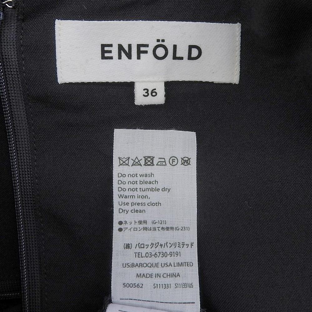 ENFOLD Beautiful wool high count tro draped pocket box dress for women, black, size 36, 300DA233-0690 dress 36 blackUsed