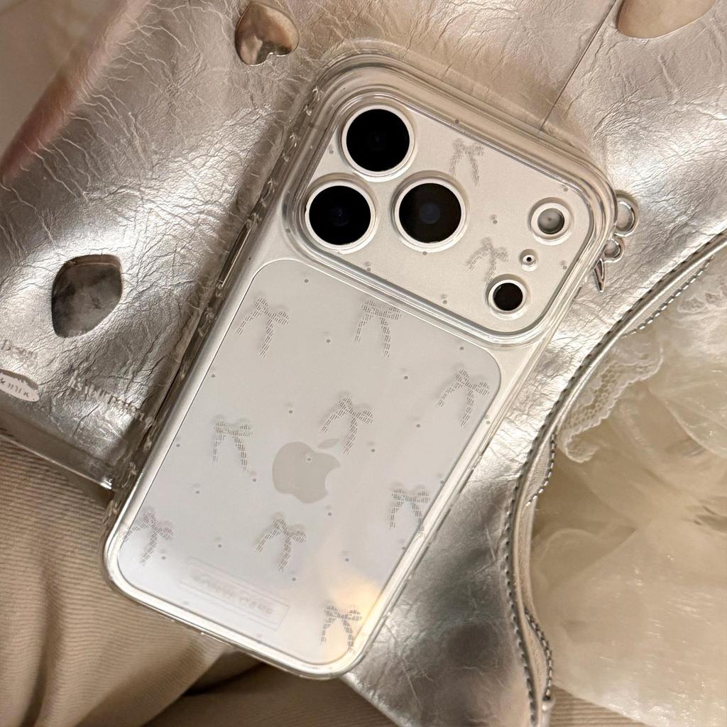 Minimalist Polka Dot Bow Phone Case for iPhone 16 and iPhone 17 Pro Max