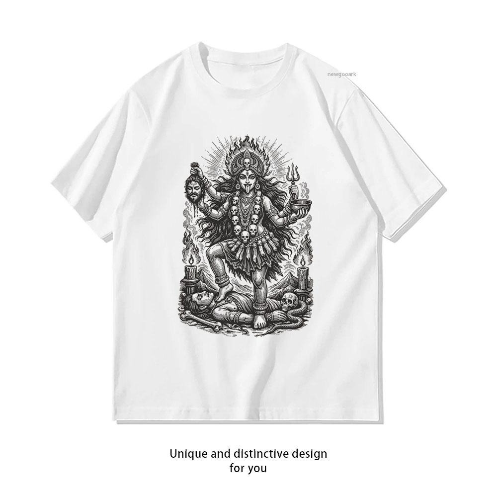Kali Goddess Hindu Goddess Mahakali Shirt Woman Man Summer Cotton Graphic T Shirts Adult Oneck Tops Shortsleev S3XL S