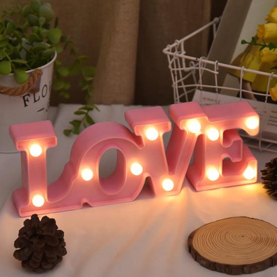 Letter Light Battery Operated Romantic Express Love Props LED Marquee Letters Love Sign Lamp for Wedding