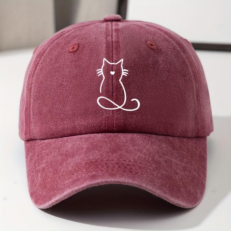 Cat printed baseball cap suitable for outdoor travel, fishing, leisure running, lightweight hip-hop style