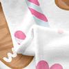 Gingerbread Xmas Flannel Blanket Blue Christmas Tree Candy Throw Blanket Western New Year Theme Cozy Throws for Bed Couch Sofa