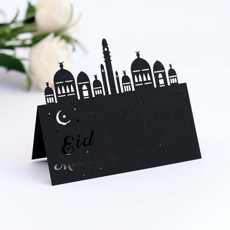 10/20/30pcs Eid Mubarak Postcards Ramadan Party Seat Card Place Cards Happy Eid Muslim Party Ramadan Kareem Table Decorations