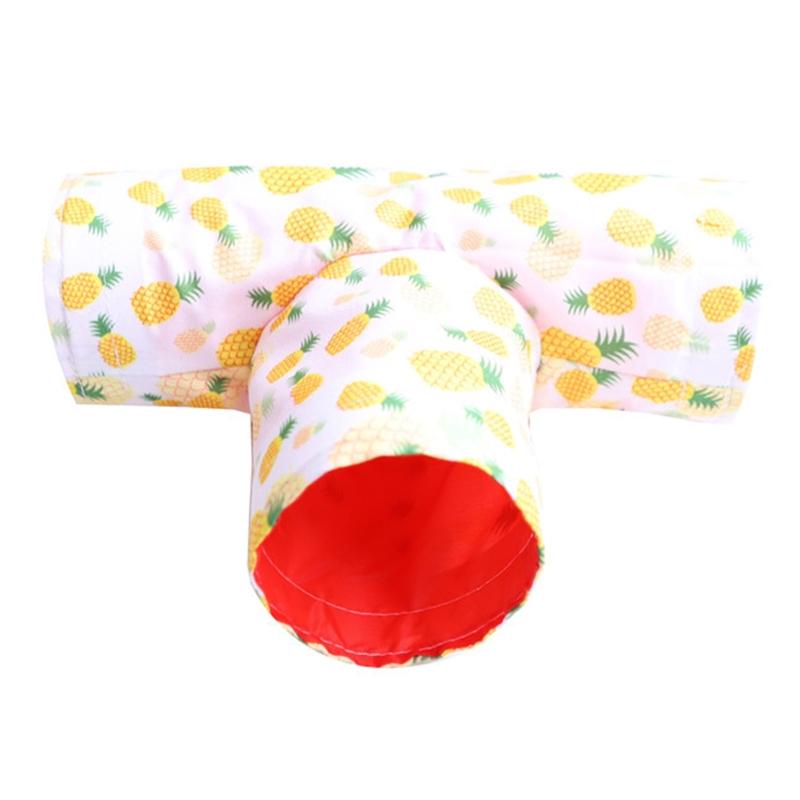 Guinea Pig Cage Hamster Toy Tubes Collapsible and Portable Gift for Pet Durable T-Shape Tunnel-3 Way for Play Tubes Dura